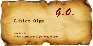 Gubicz Olga névjegykártya